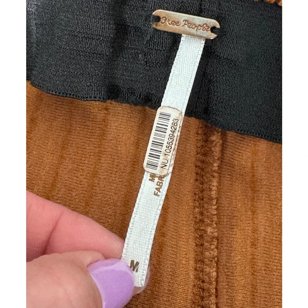 Free People Pull-On Velvet Corduroy Flare Pants Burnt Orange Size M